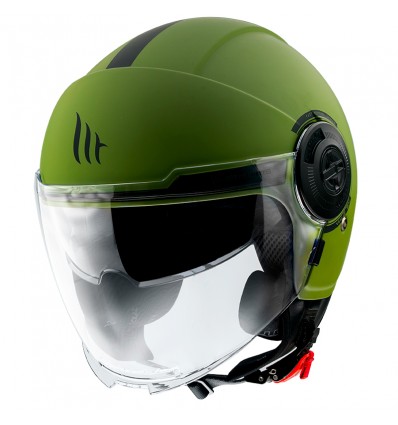 Casco Jet MT Helmets Viale monocolore verde militare opaco