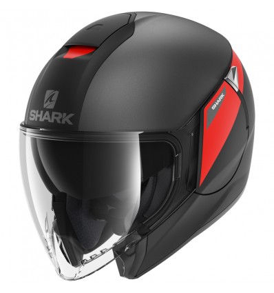 Casco Shark Helmets Citycruiser Karonn nero opaco e rosso
