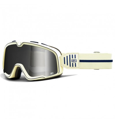 Occhiali da moto Barstow 100% Arno con elastico avorio e blu