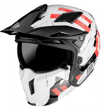 Casco MT Helmets Streetfighter Skull bianco, nero e rosso