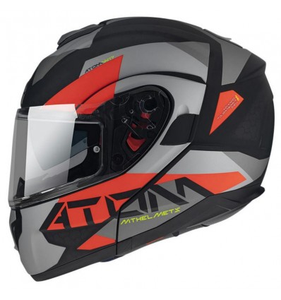 Casco MT Helmets apribile Atom SV W17 A4 nero, arancio e grigio opaco