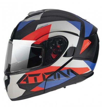 Casco MT Helmets apribile Atom SV W17 A7 bianco, blu e rosso