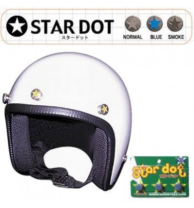 Set 3 bottoni da casco Star Dot con grafica in vari col