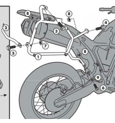 Portavaligie laterale Givi PL363 Monokey per Yamaha XT 