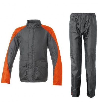 Set giacca e pantaloni antipioggia Tucano Urbano Diluvio Noè nero e arancio fluo