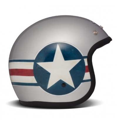Casco DMD Helmets serie Vintage grafica B52 bianca e blu