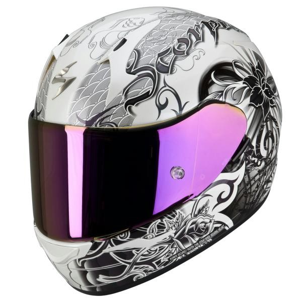 Casco Scorpion Helmets EXO-410 Air grafica Orchid bianco perlato -  Magazzini Rossi