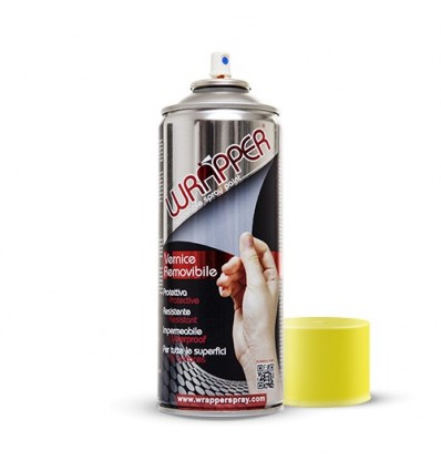 Pellicola spray per wrapping a rimozione facilitata giallo fluo