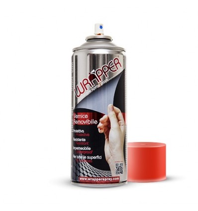 Pellicola spray per wrapping a rimozione facilitata rosso fluo