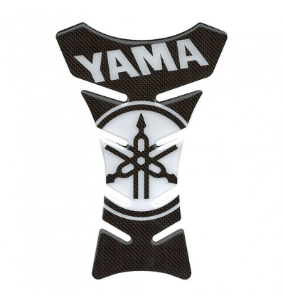 Protezione paraserbatoio carbon lunga logo Yamaha bianco