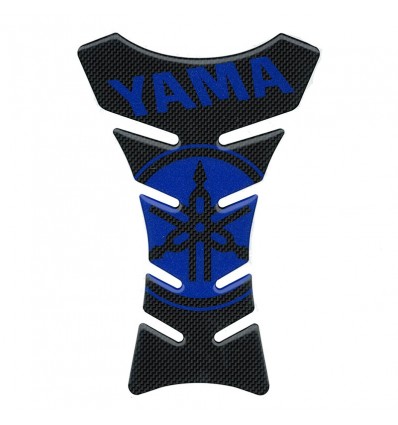 Protezione paraserbatoio carbon lunga logo Yamaha blu