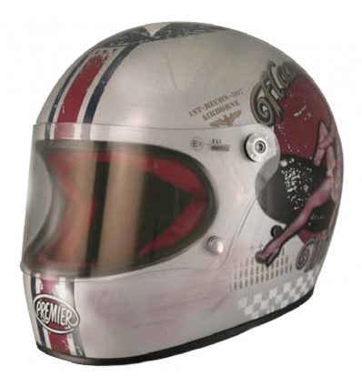 Casco Premier Trophy grafica Pin Up Old Style Silver