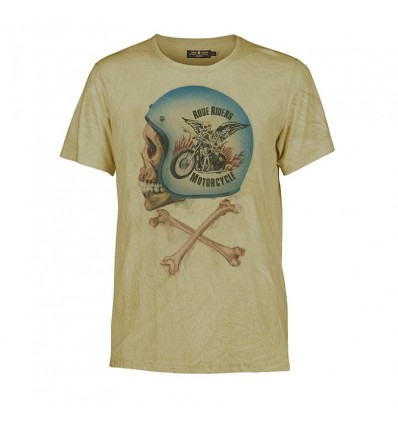 T-Shirt Rude Riders da uomo Mustard con stampa