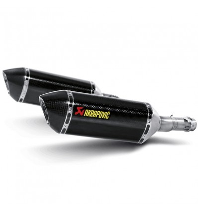 Coppia di marmitte Akrapovic Slip On Carbonio omologate per Kawasaki Z1000 e Z1000SX 10-13
