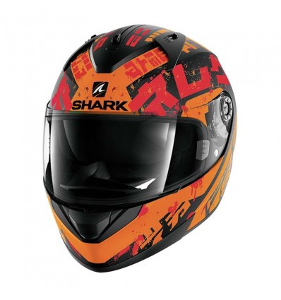 Casco Shark Helmets Ridill grafica Kengal nero, arancio e rosso