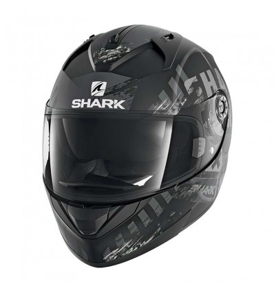 Casco Shark Helmets Ridill grafica Skyd nero, antracite e argento