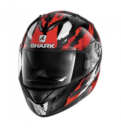 Casco Shark Helmets Ridill grafica Oxid nero, rosso e argento