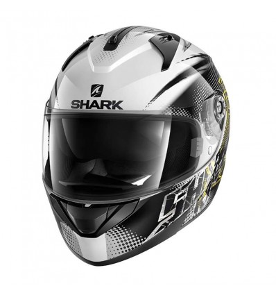 Casco Shark Helmets Ridill grafica Finks bianco, nero e giallo