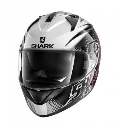 Casco Shark Helmets Ridill grafica Finks bianco, nero e rosso