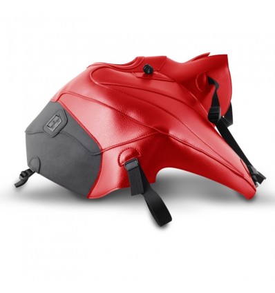 Copriserbatoio Bagster per Moto Guzzi NTX Stelvio in similpelle rosso e nero opaco
