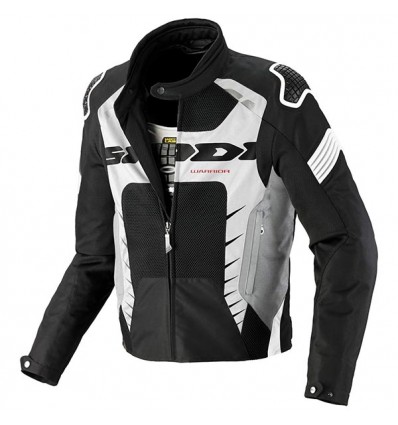 Giacca da moto Spidi Warrior Net Jacket nera, argento e bianca