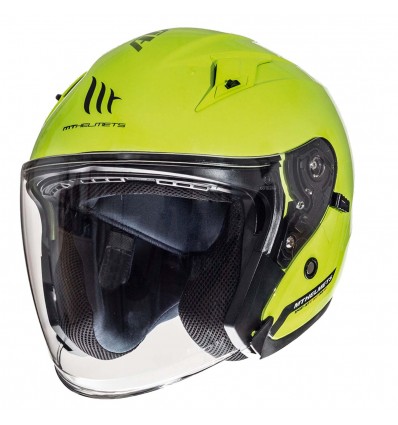Casco Jet MT Helmets Avenue Solid giallo fluo
