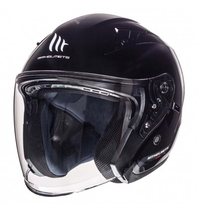Casco Jet MT Helmets Avenue Solid nero lucido