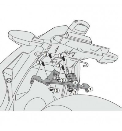 Kit specifico Givi per montare il TST4118 su Kawasaki Z900 2017