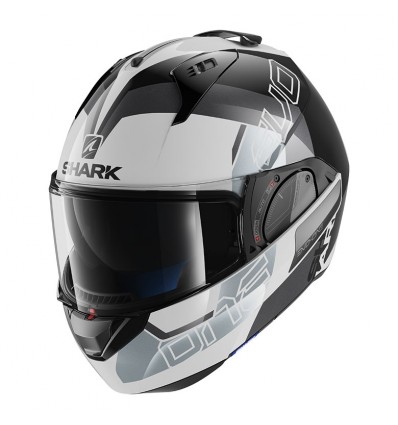 Casco Shark Helmets Evo-One 2 Slasher con mentoniera ribaltabile bianco, nero e argento