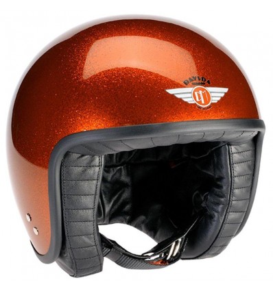 Casco Davida Jet Helmet grafica Cosmic Flake arancio