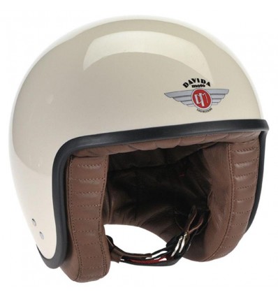 Casco Davida Jet Helmet grafica ZNut Brown crema