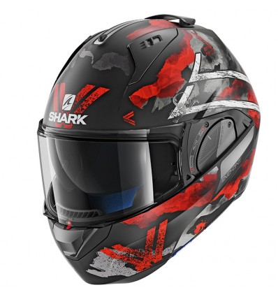 Casco Shark Helmets Evo-One 2 Skuld nero, bianco e rosso