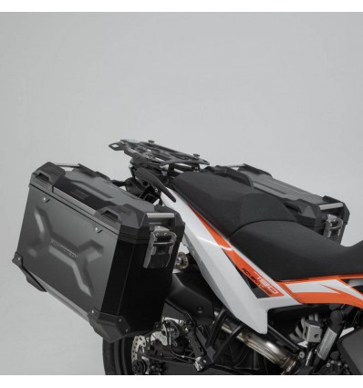 Coppia di borse nere da moto+telai SW-Motech TRAX ADV Aluminium per KTM 790 Adenture dal 2019