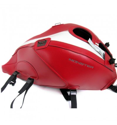 Copriserbatoio Bagster per Ducati Monster 821/1200/1200S in similpelle rosso e bianco