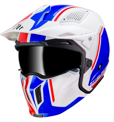 Casco MT Helmets Streetfighter SV , bianco blu e rosso