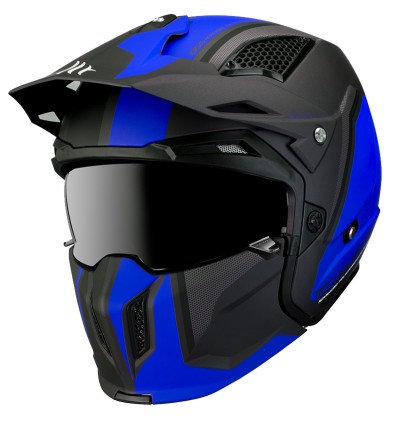 Casco MT Helmets Streetfighter SV , nero e blu