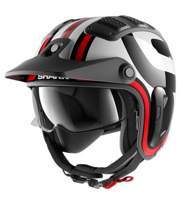 Casco Shark Helmets X-Drak 2 Thrust-R nero, rosso e bianco
