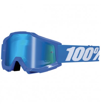 Occhiali da moto 100% Accuri blu con lente blu specchio
