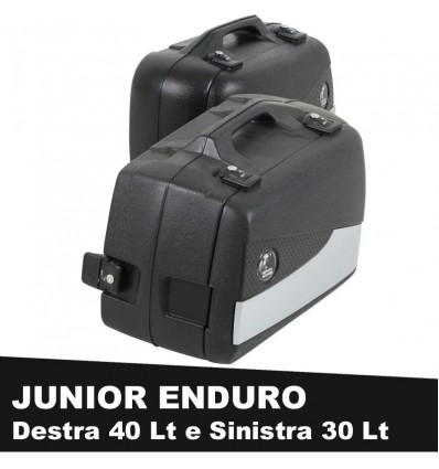 Valigie laterali Hepco & Becker Junior Flash Enduro 40+30 litri argento