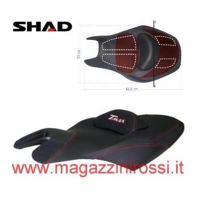 Sella Shad serie Comfort per Yamaha T-Max 500 08-11 nera e rossa