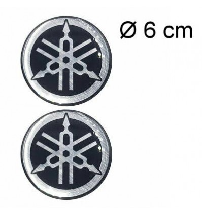 Coppia adesivi logo Diapason Yamaha resina diametro 6,0 cm