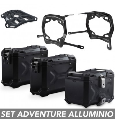 Kit valigie SW-Motech Trax Adv alluminio nero per Kawasaki Versys 650 dal 2015