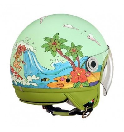 Casco Braccialini Helmets in grafica Bora Bora verde ac
