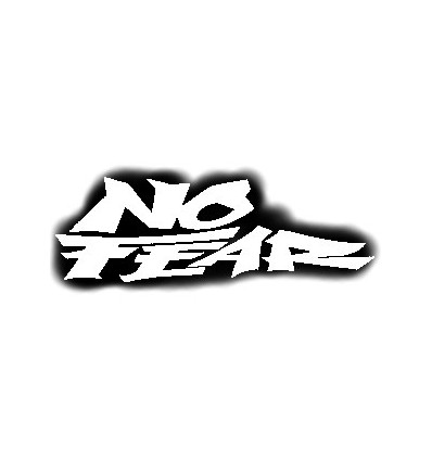 Adesivo scritta No Fear bianco cm 15