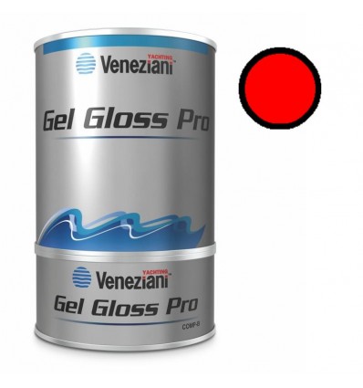 Vernice smalto Veneziani Gel Gloss Pro 0,75 lt rosso spinnaker
