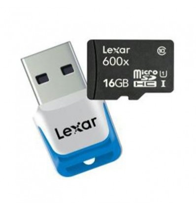 Scheda di memoria MicroSD 600x Lexar da 16GB classe 10
