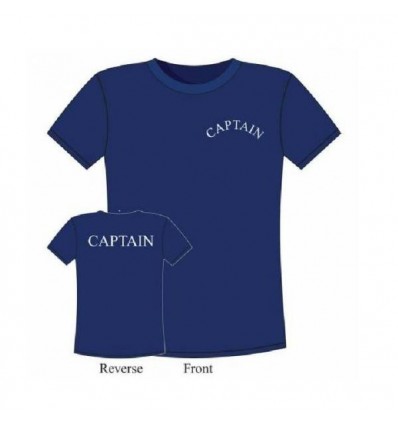 T-shirt colore blu navy con scritta Captain