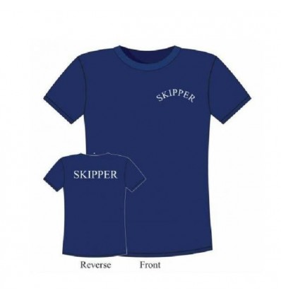 T-shirt colore blu navy con scritta Skipper