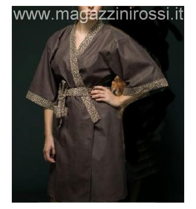 Accappatoio Kimono Spaziale Splendy linea Africa unisex marrone e maculato solo L