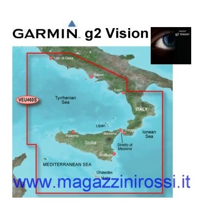 Cartuccia cartografia Garmin G2 Vision Small VEU460S Italia Tirreno Sud